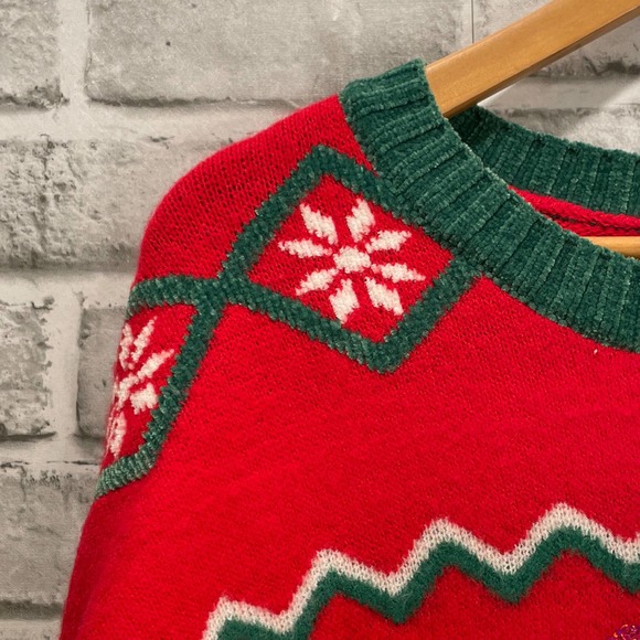 Holiday Time Sweater Red Green Merry Christmas 1X (16W-18W) - Picture 6 of 9